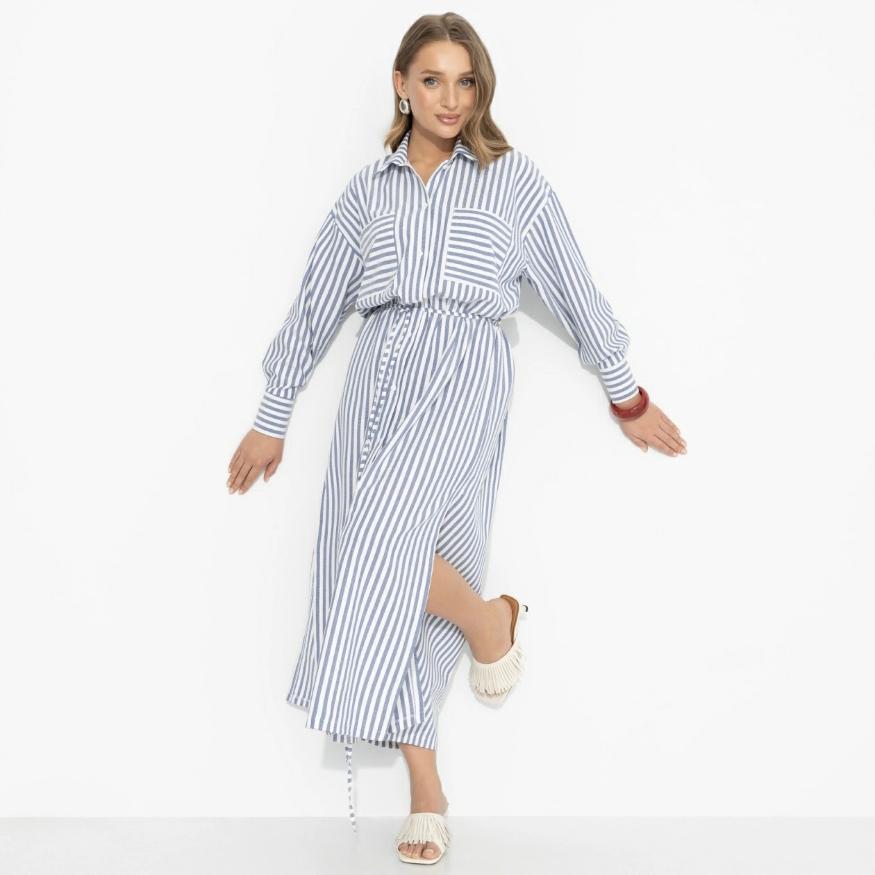 Платье-рубашка в полоску Charutti(фото5)