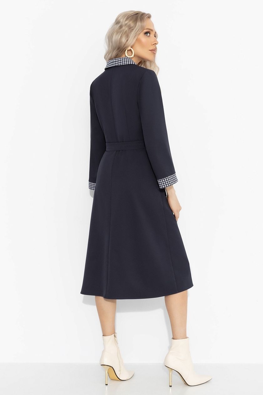 Платье тёмно-синее на запах с поясом Charutti(фото5)