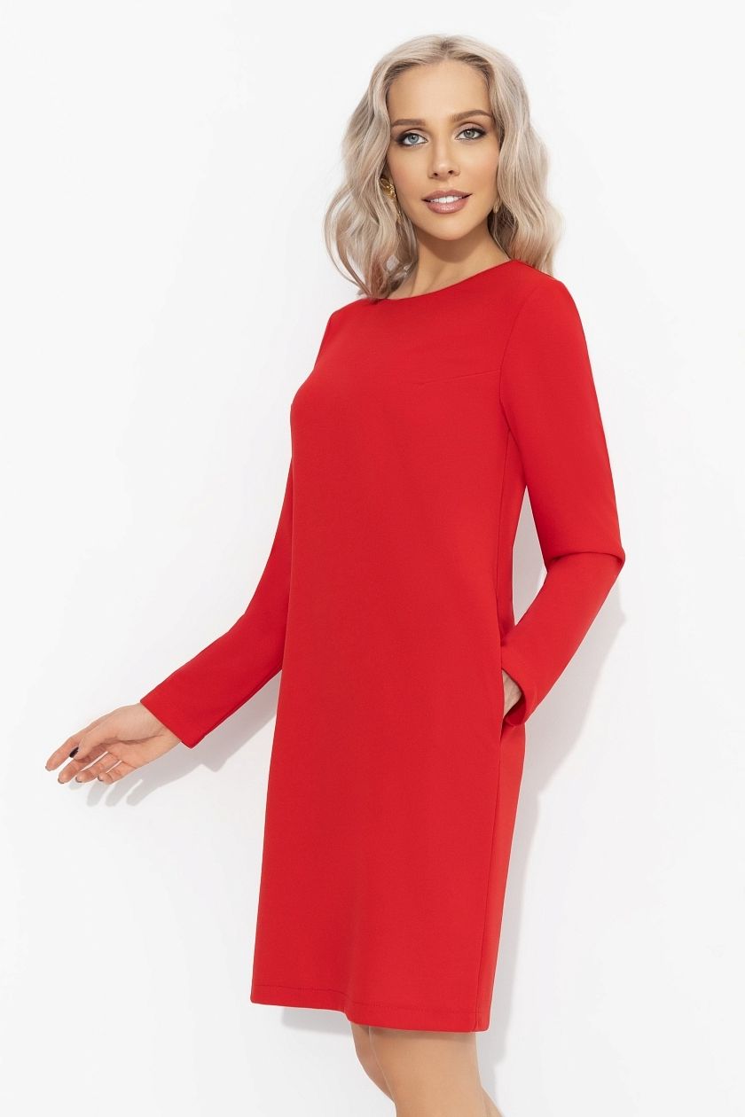 Платье красное с карманами Charutti(фото3)