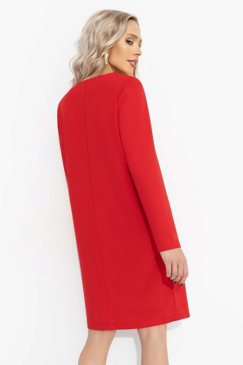 Платье красное с карманами Charutti(фото5)