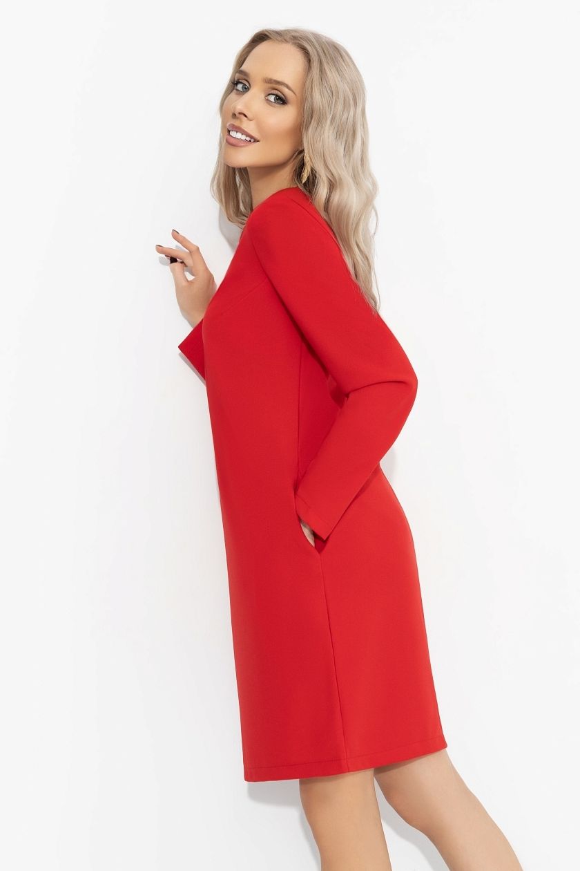 Платье красное с карманами Charutti(фото6)