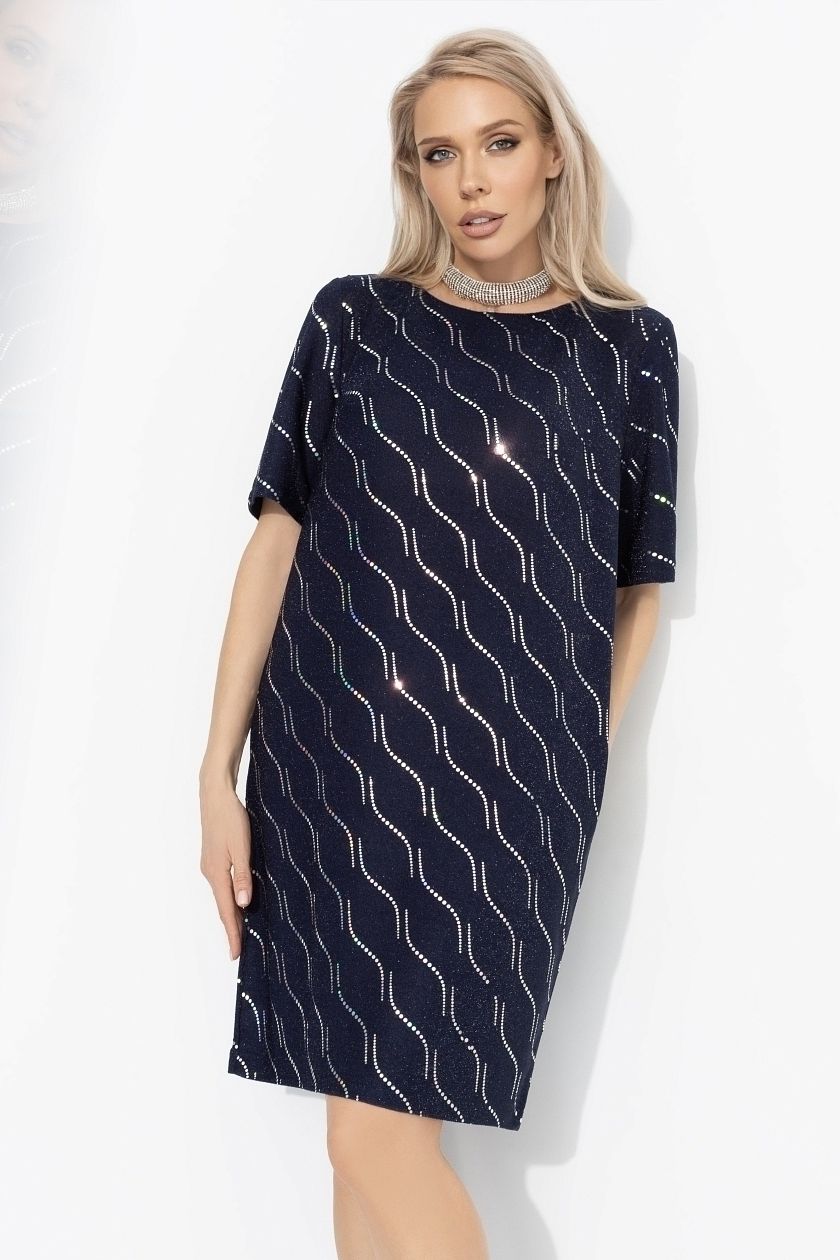 Платье синее нарядное с карманами Charutti(фото3)