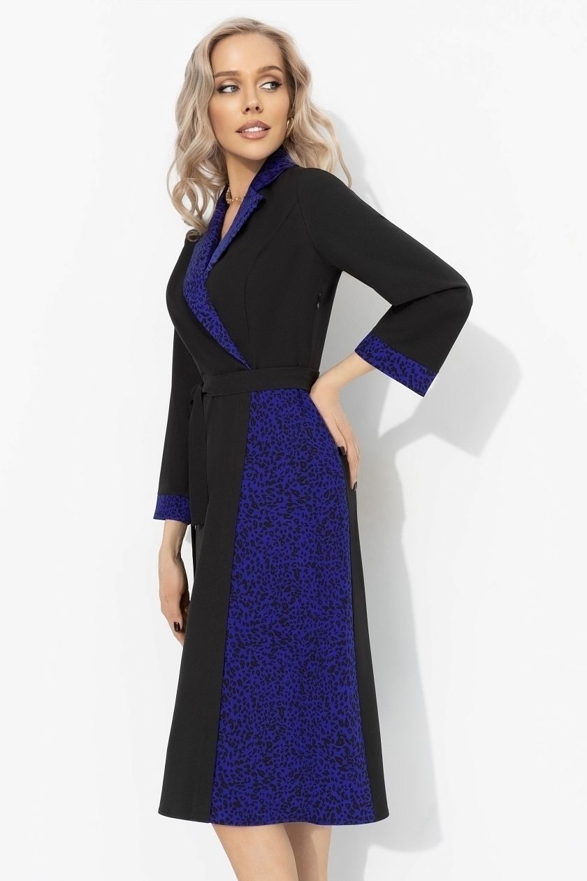 Платье чёрное на запах с поясом Charutti(фото3)