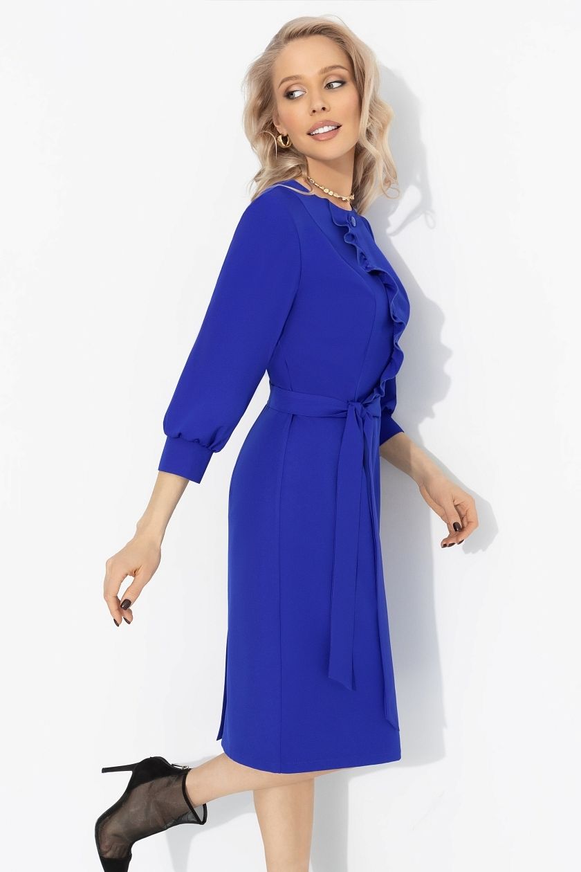 Платье синее с рюшами Charutti(фото5)