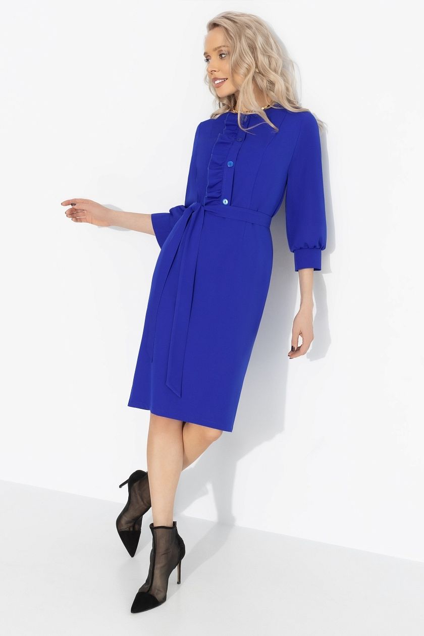 Платье синее с рюшами Charutti(фото3)