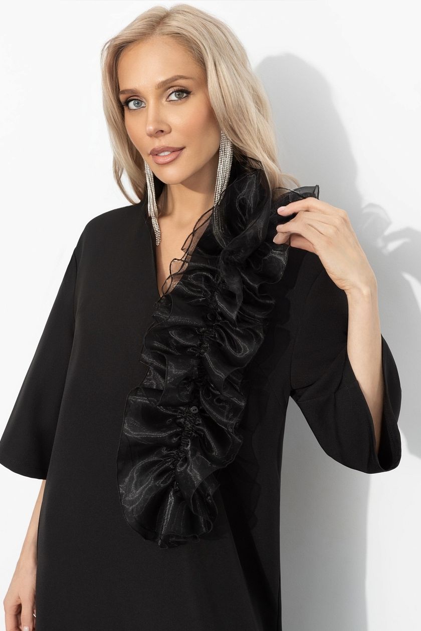 Платье чёрное со съёмным декором Charutti(фото4)