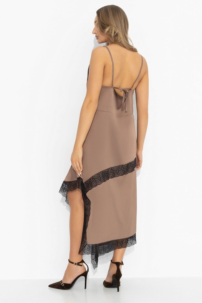 Платье‑комбинация из шёлка коричневого цвета Charutti(фото6)