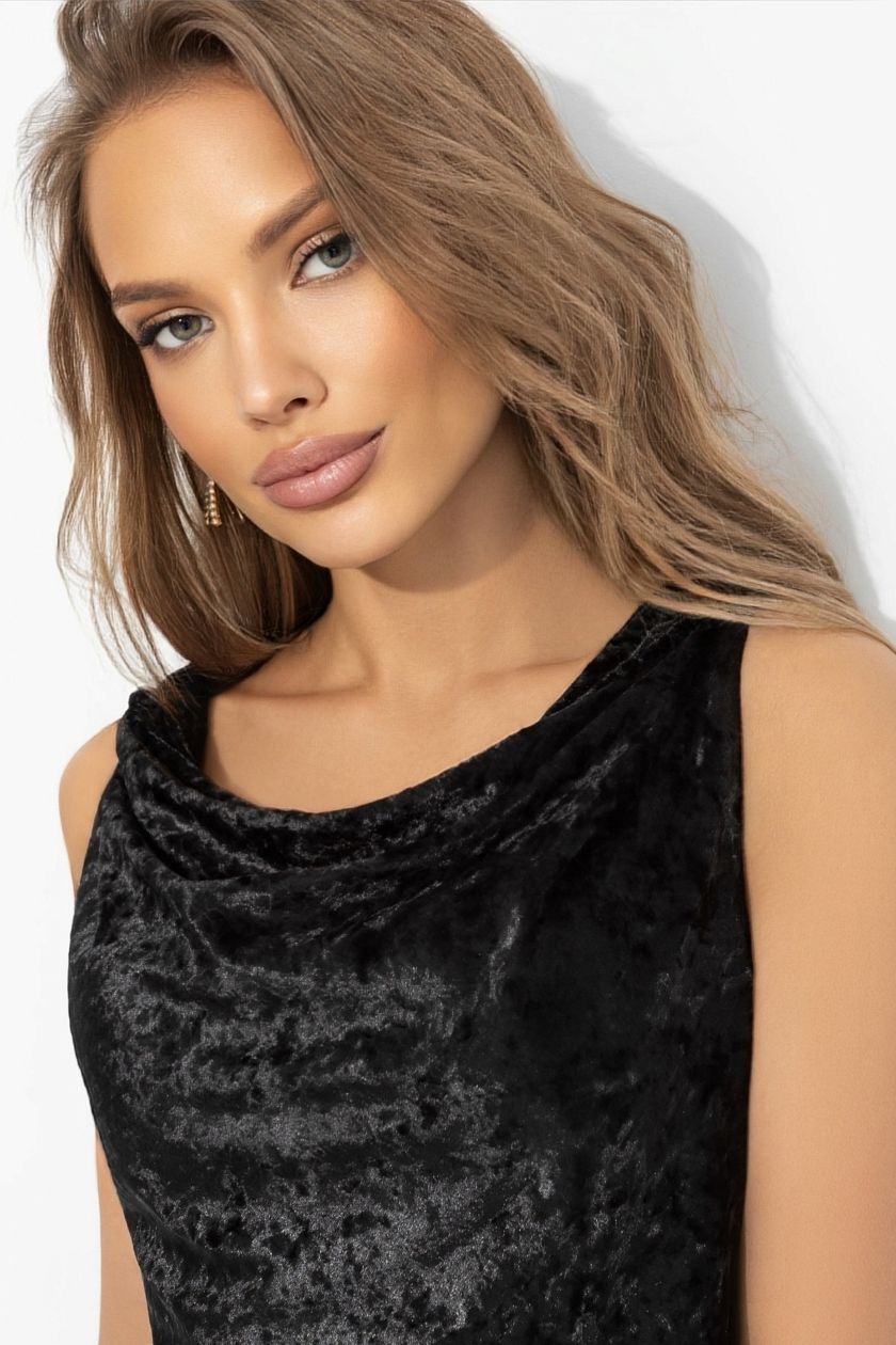 Платье чёрное из бархата Charutti(фото4)