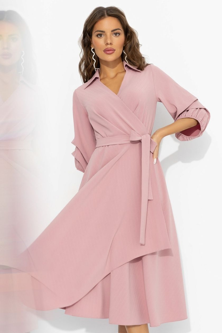 Платье розовое на запах Charutti(фото2)