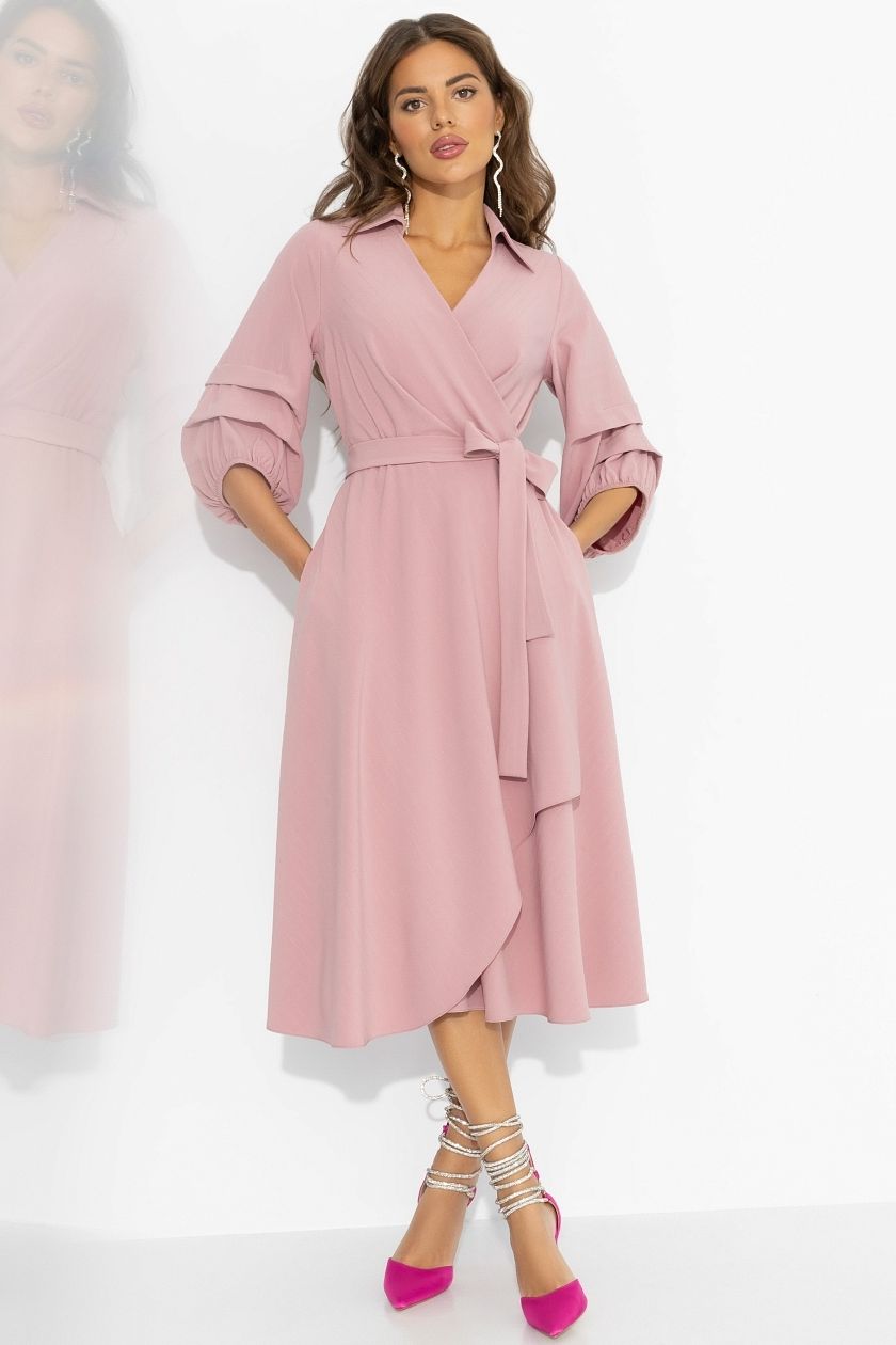 Платье розовое на запах Charutti