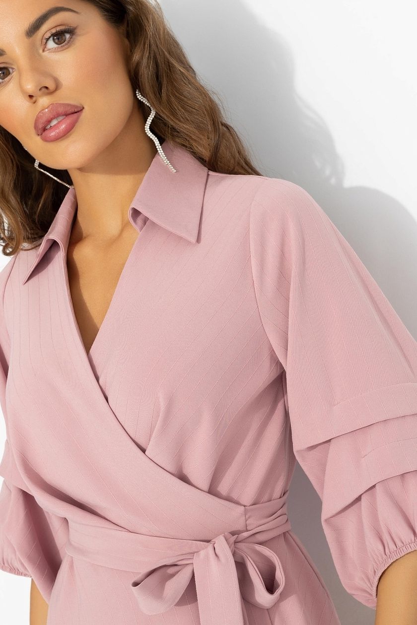 Платье розовое на запах Charutti(фото3)