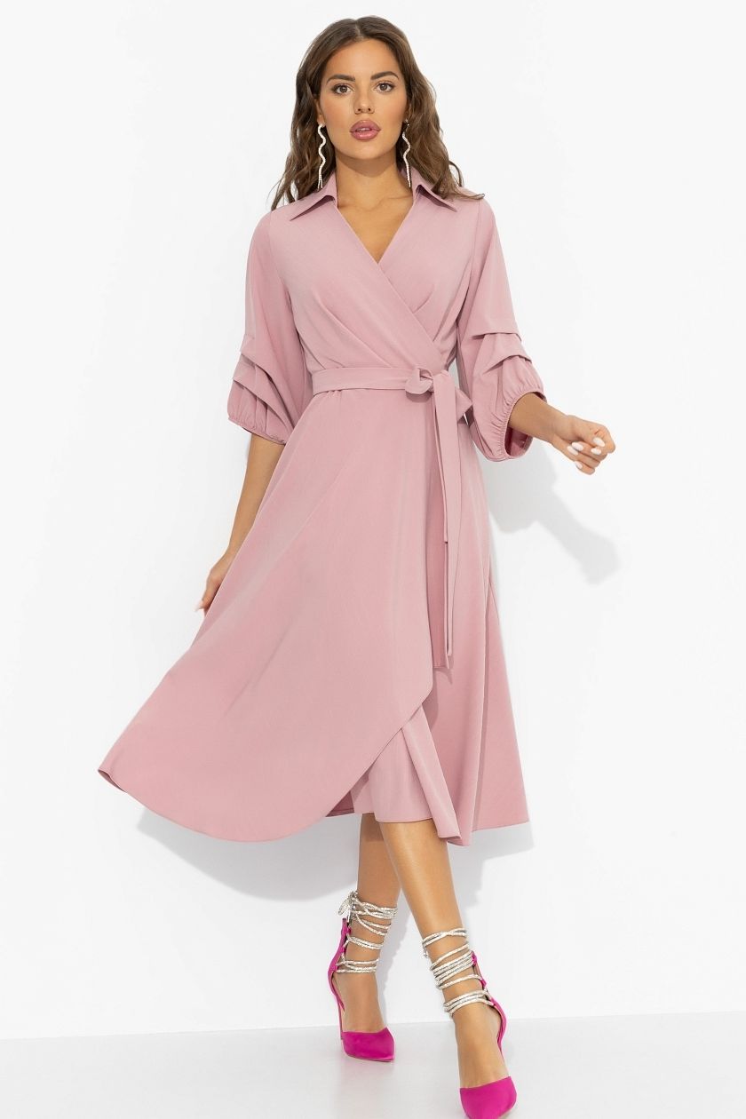 Платье розовое на запах Charutti(фото4)