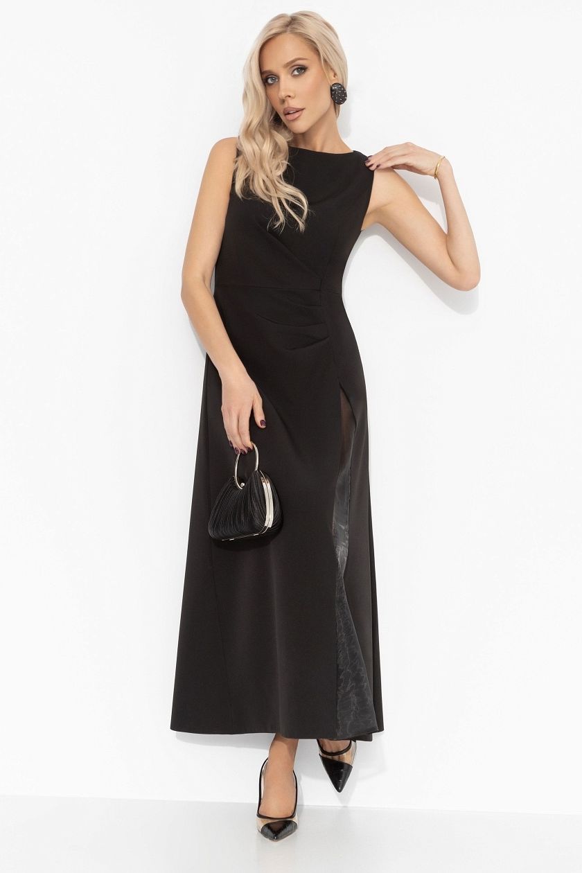 Платье длинное чёрное без рукавов Charutti(фото2)