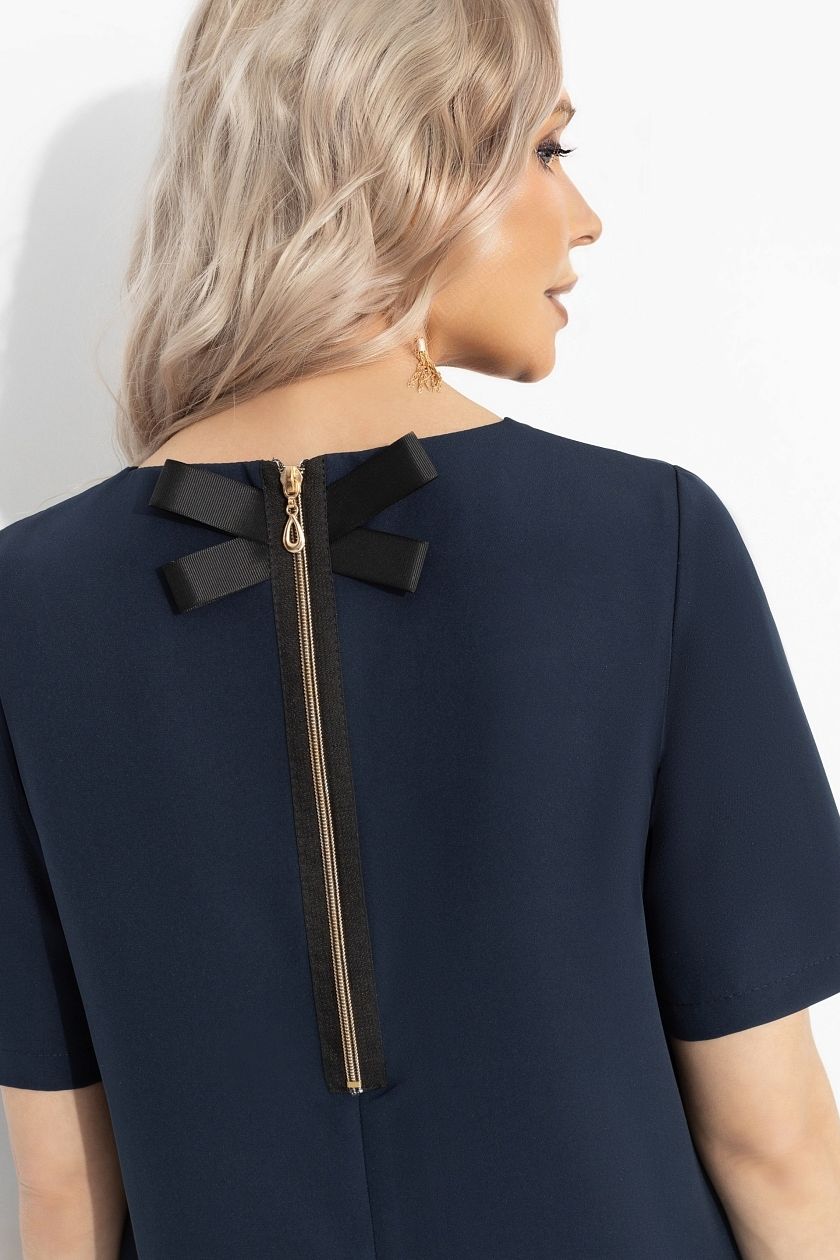 Платье синее с креативной застёжкой Charutti(фото4)