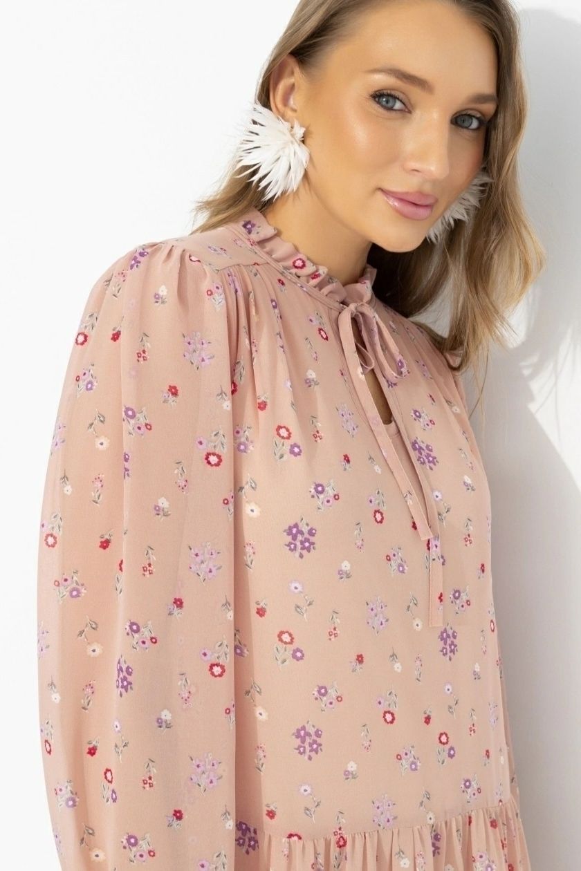 Платье розовое в стиле бохо Charutti(фото4)