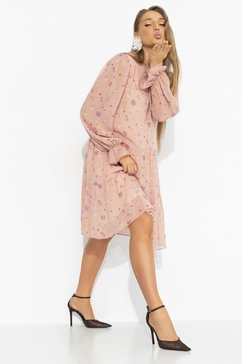 Платье розовое в стиле бохо Charutti(фото7)