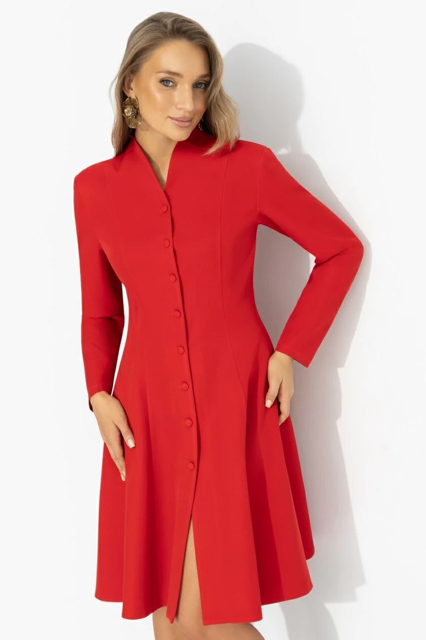 Платье красное на пуговицах Charutti(фото3)