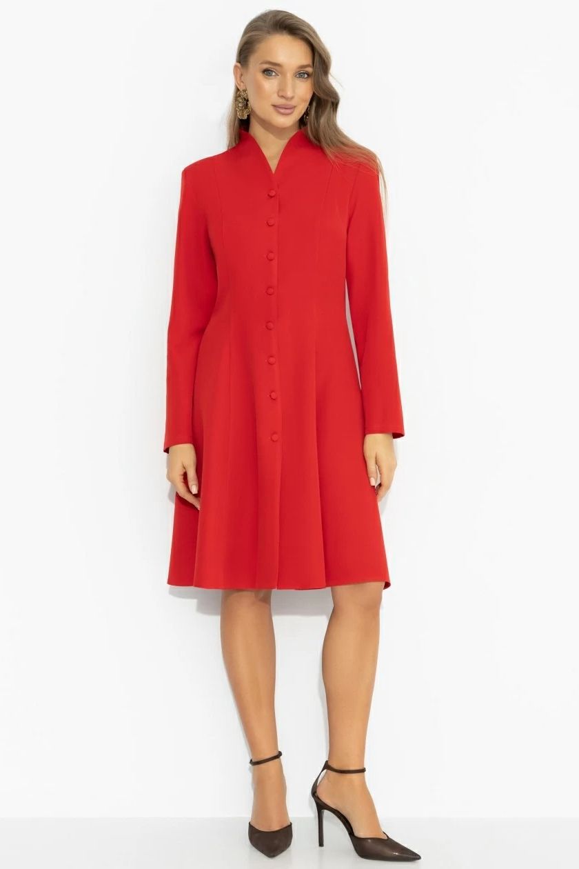 Платье красное на пуговицах Charutti(фото4)