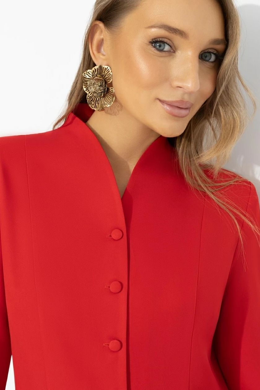 Платье красное на пуговицах Charutti(фото5)