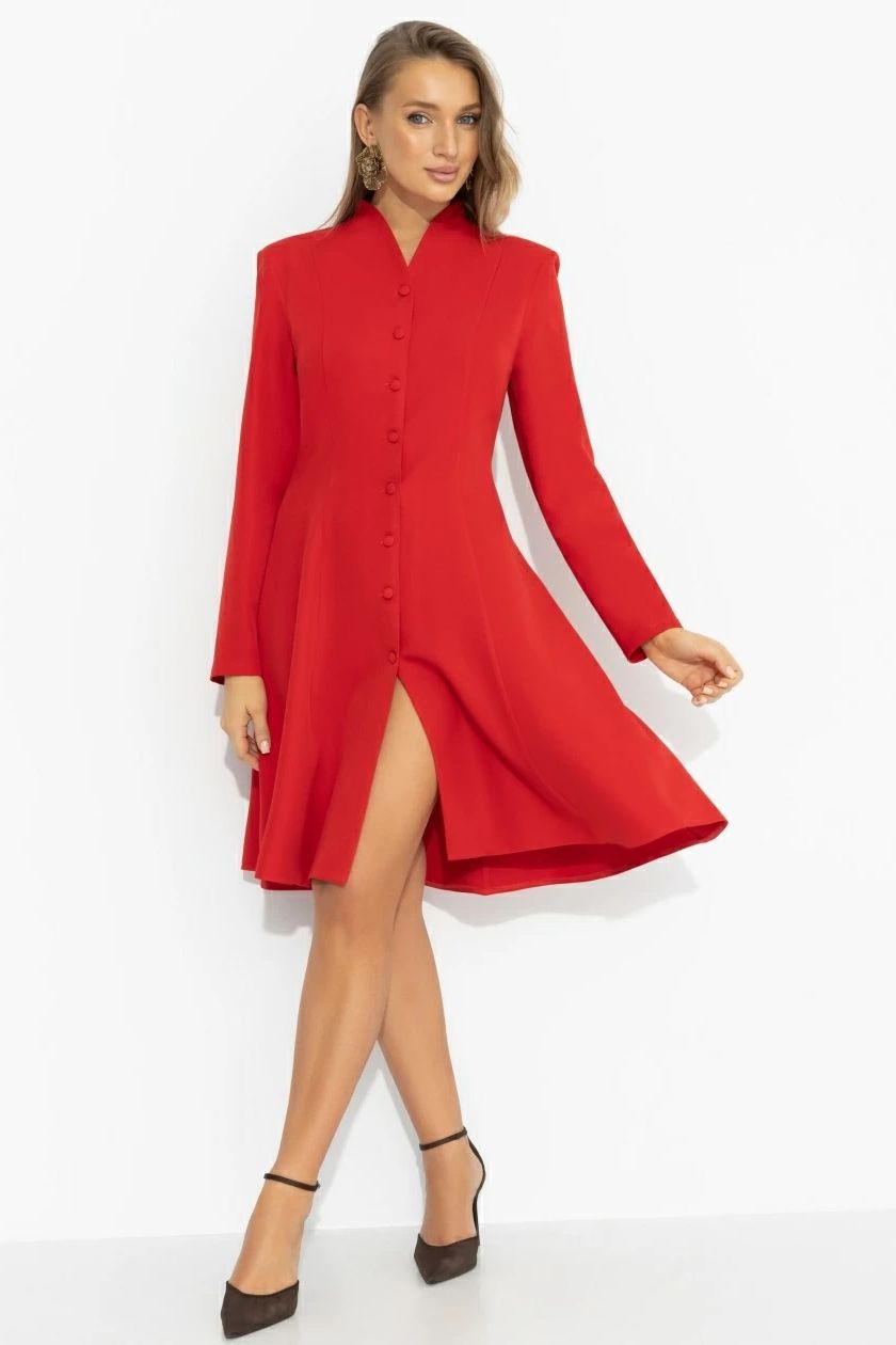 Платье красное на пуговицах Charutti(фото2)