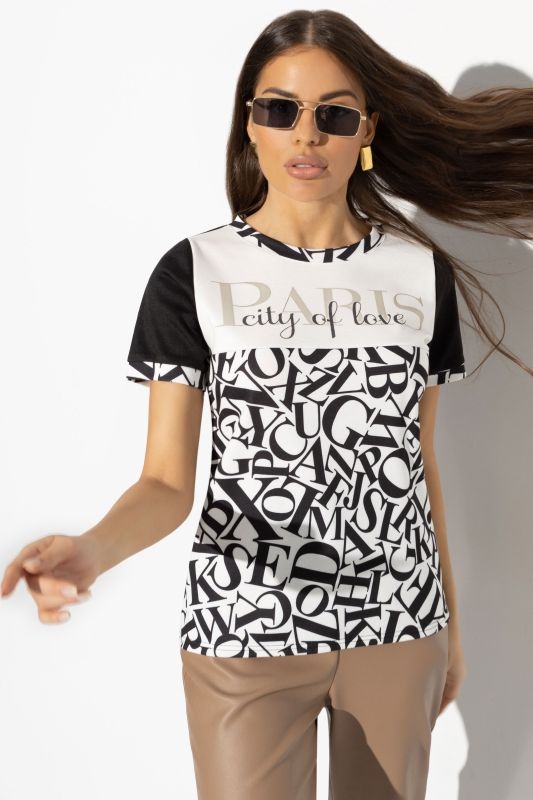 Футболка чёрная трикотажная с принтом Charutti(фото3)