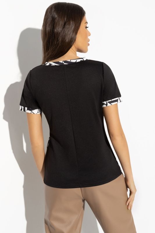 Футболка чёрная трикотажная с принтом Charutti(фото6)