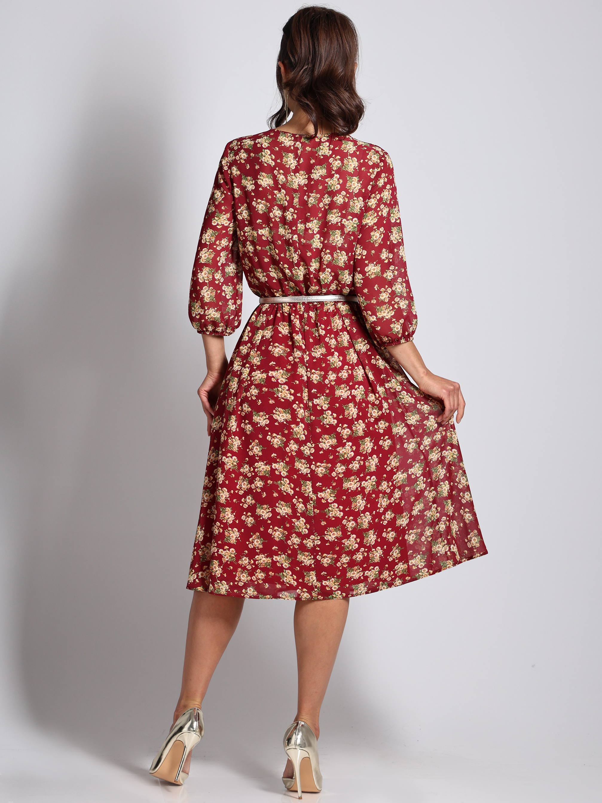 Платье воздушное шифоновое красное Девушка мечты, акцент SelenaSonata(фото9)