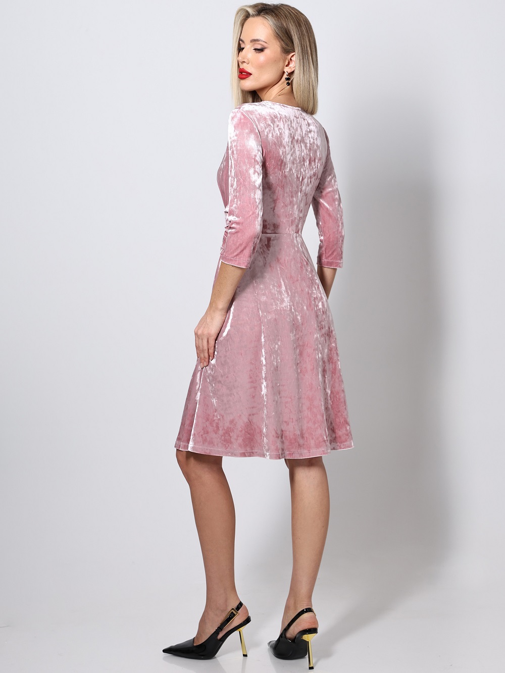 Платье бархатное синее с узлом Венецианские сны, найт SelenaSonata(фото6)