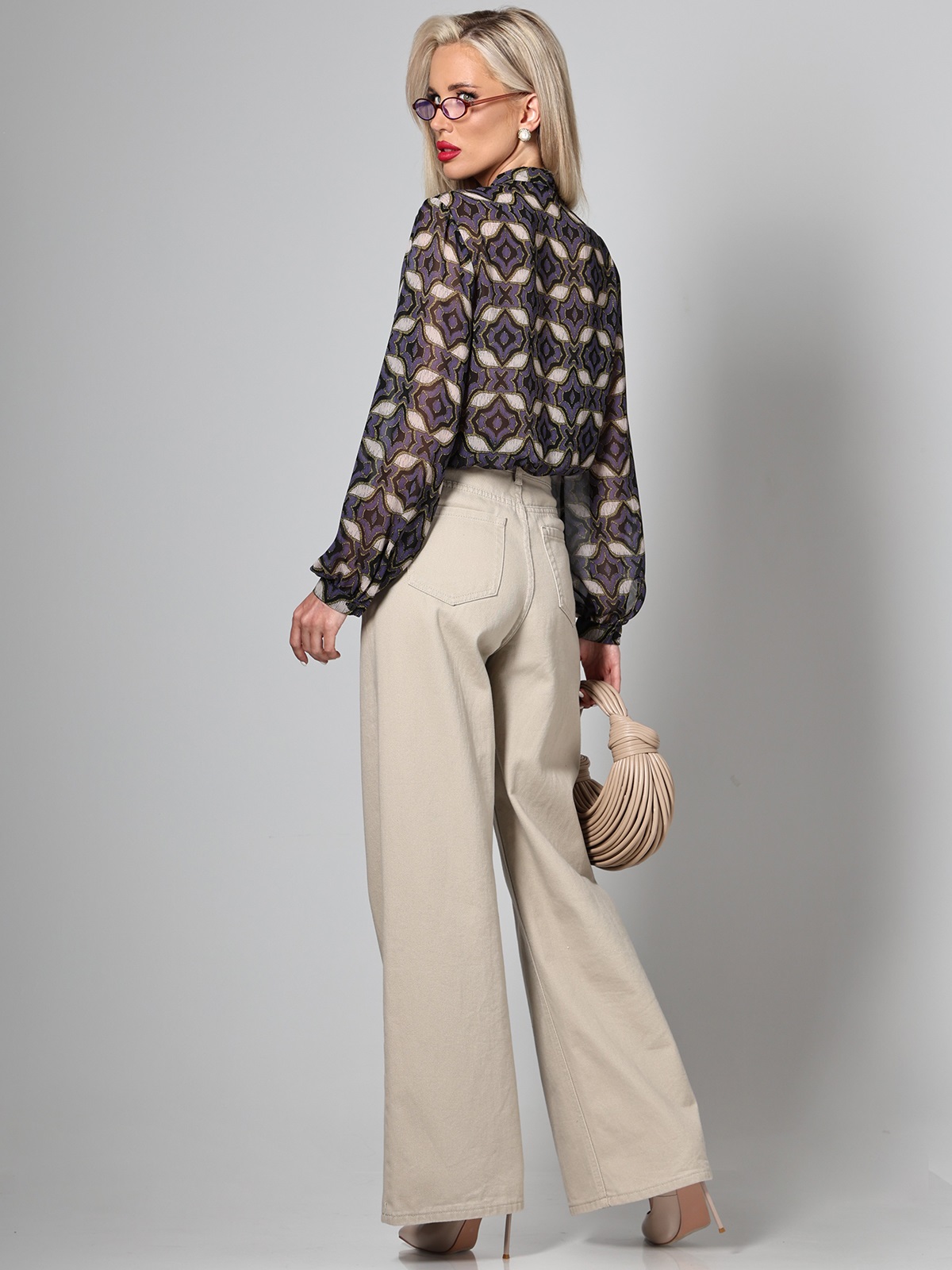 Блузка с воротником-галстуком на любой случай Констанция, премиум SelenaSonata(фото7)