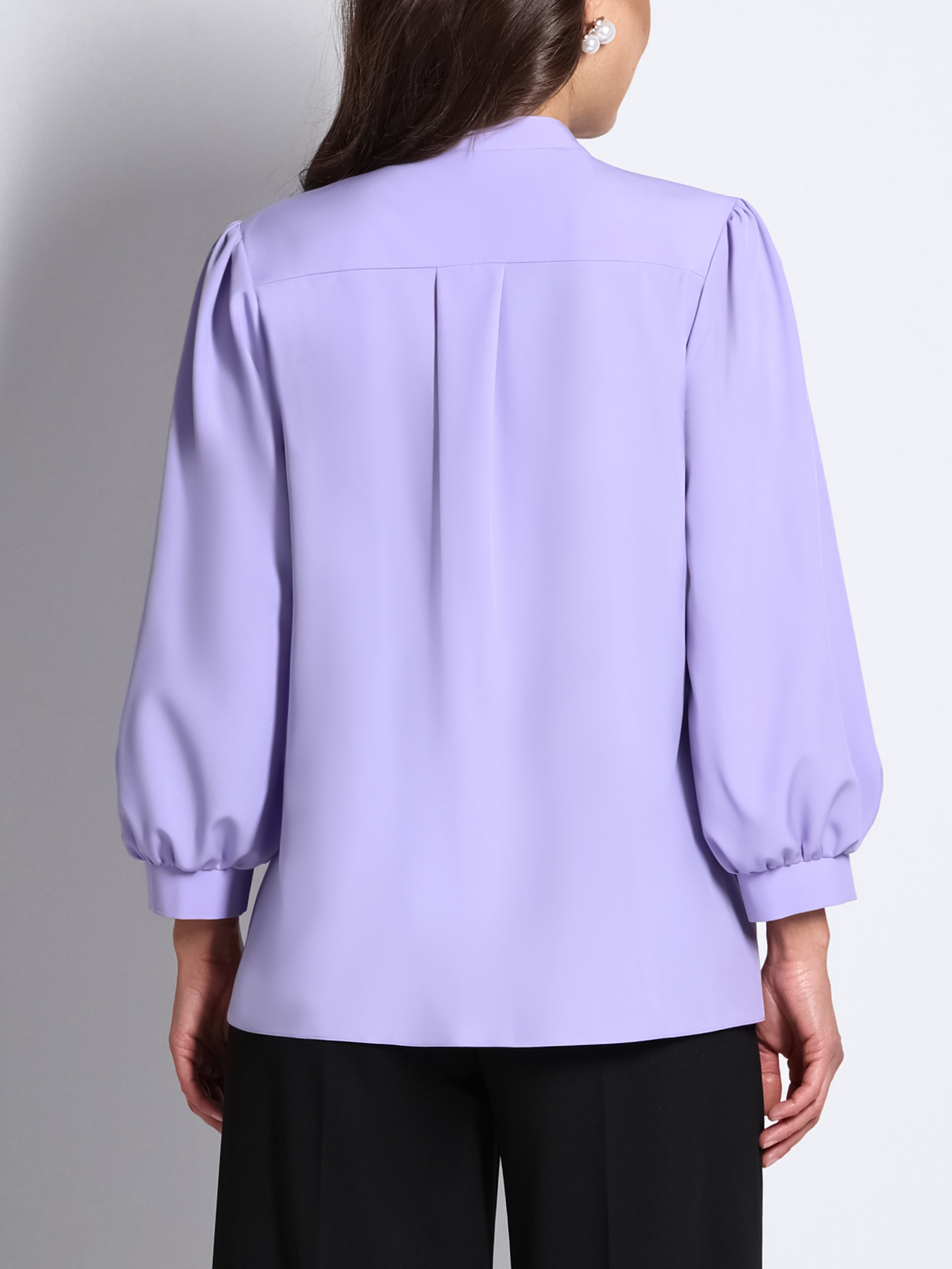 Красивая однотонная блузка Шарлиз, сирень SelenaSonata(фото5)