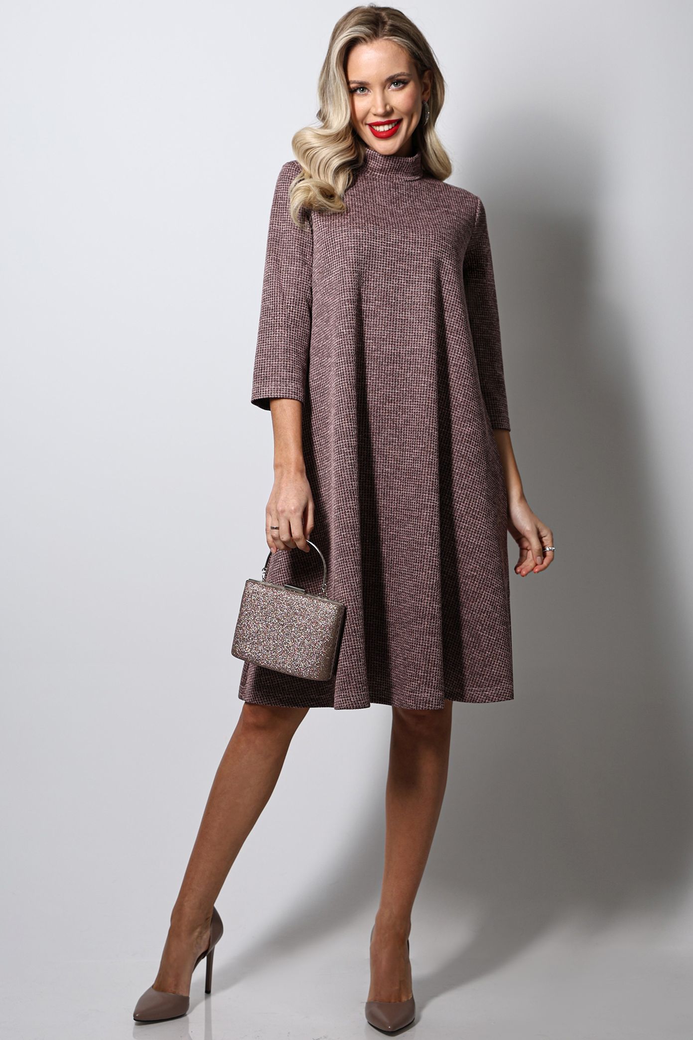 Серое трикотажное платье Особенно актуально, фантазия SelenaSonata(фото2)