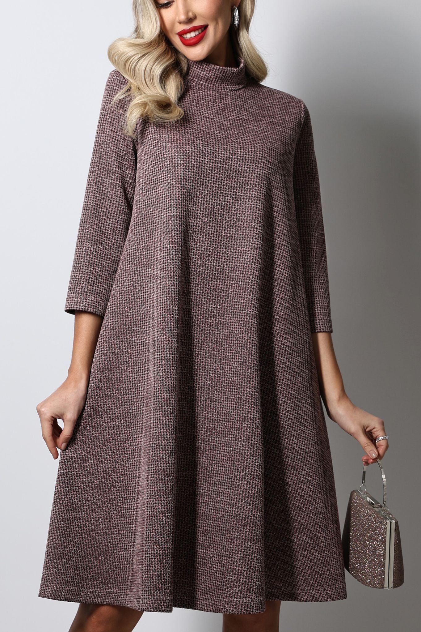 Серое трикотажное платье Особенно актуально, фантазия SelenaSonata(фото6)