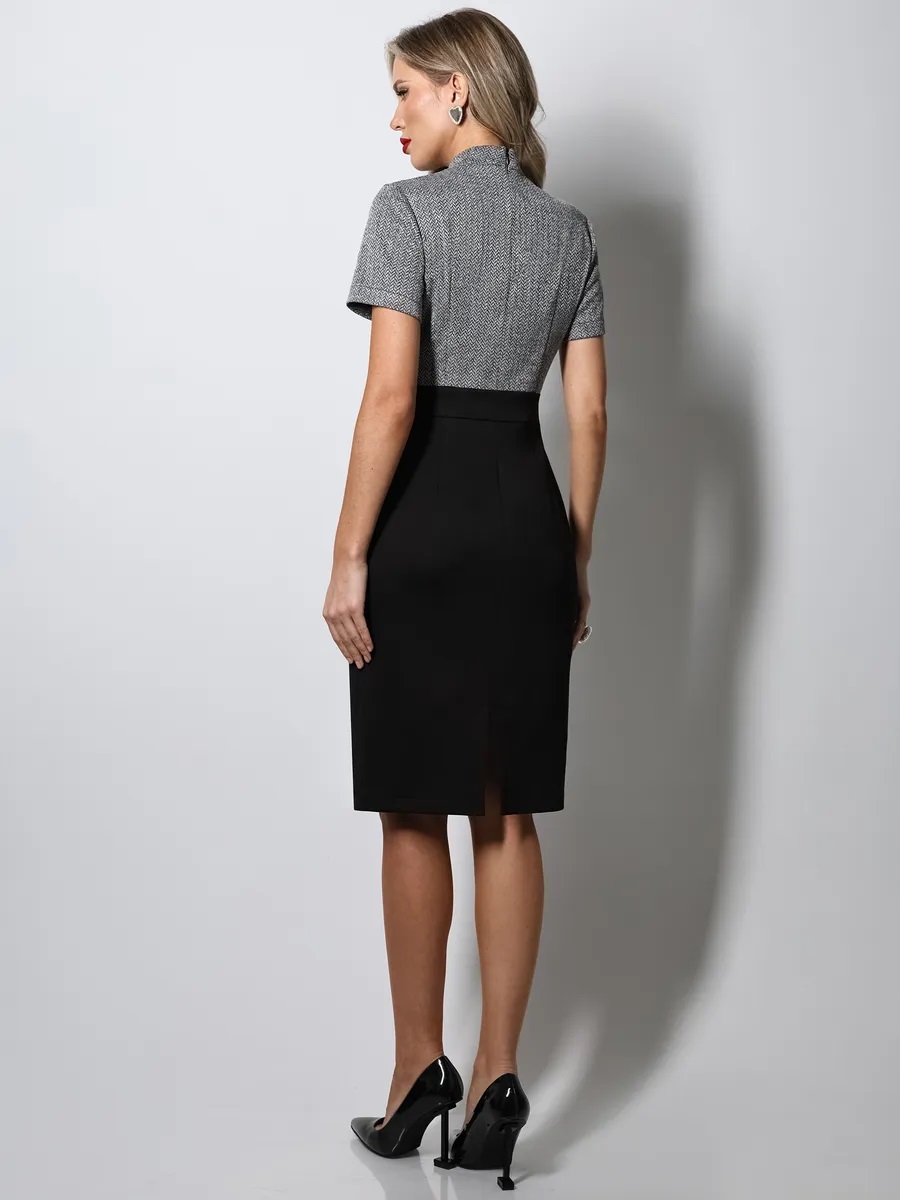 Платье комбинированное с имитацией блузки Бьюти тренд, люкс SelenaSonata(фото7)