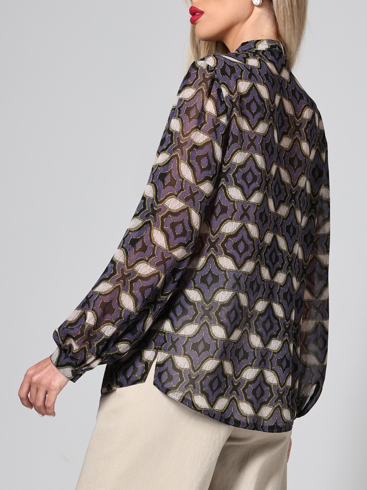 Блузка с воротником-галстуком на любой случай Констанция, премиум SelenaSonata(фото12)