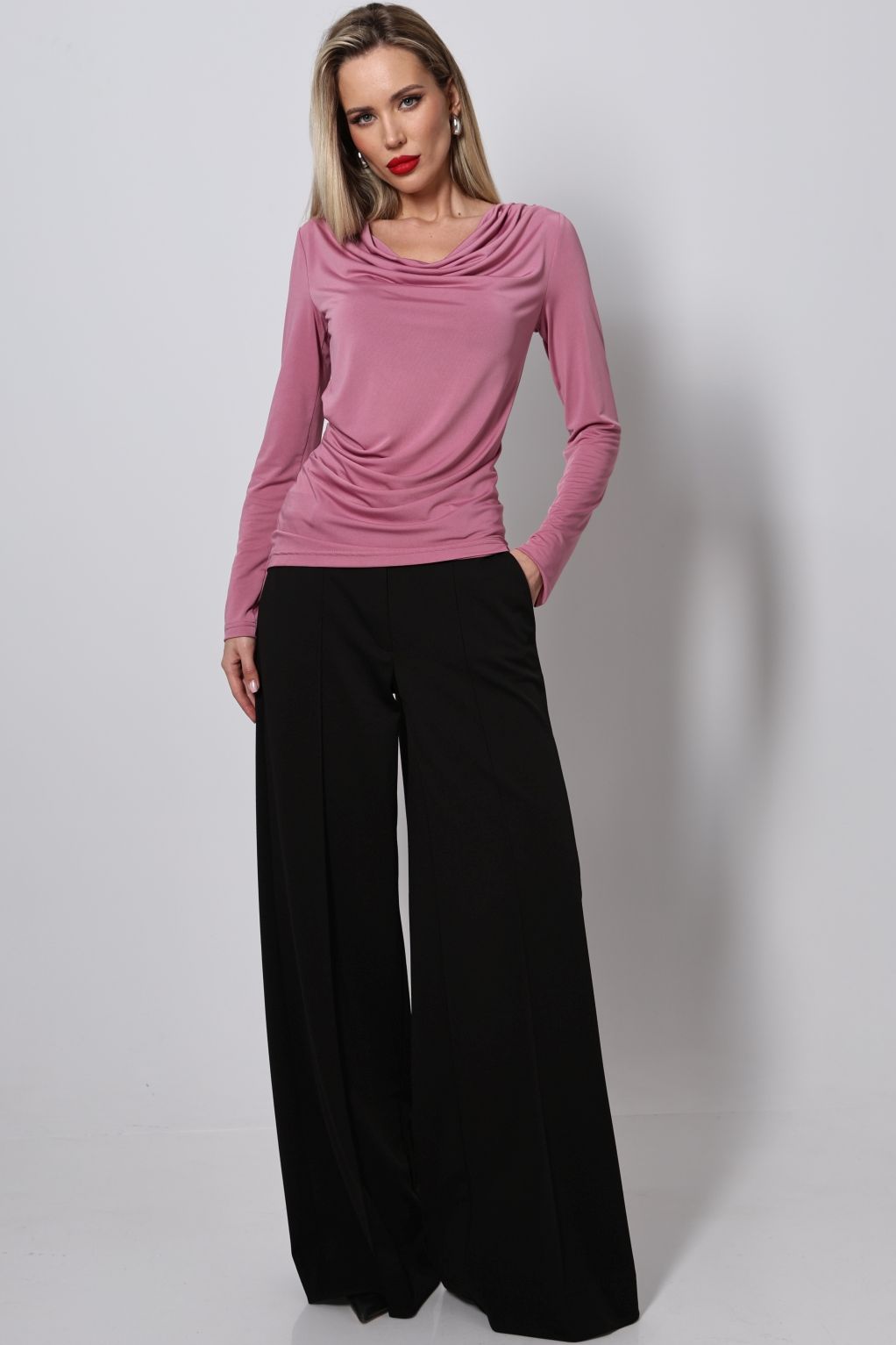 Блузка трикотажная тёмно-розового цвета DStrend(фото4)