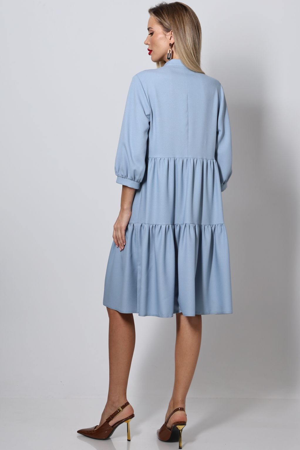 Платье миди голубого цвета DStrend(фото5)