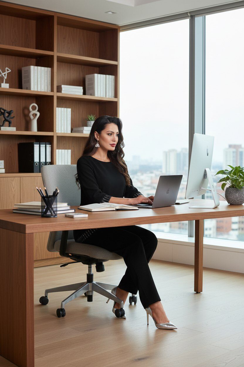 Костюм-двойка чёрный трикотажный с брюками Триумфальный успех, блэк SelenaSonata(фото2)