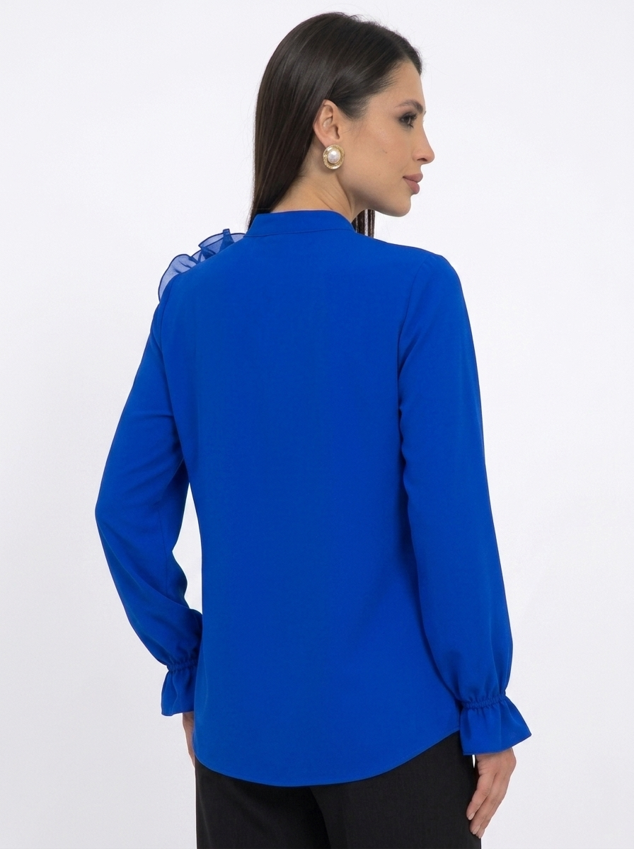 Блузка в цвете электрик с цветком из органзы Diolche(фото4)