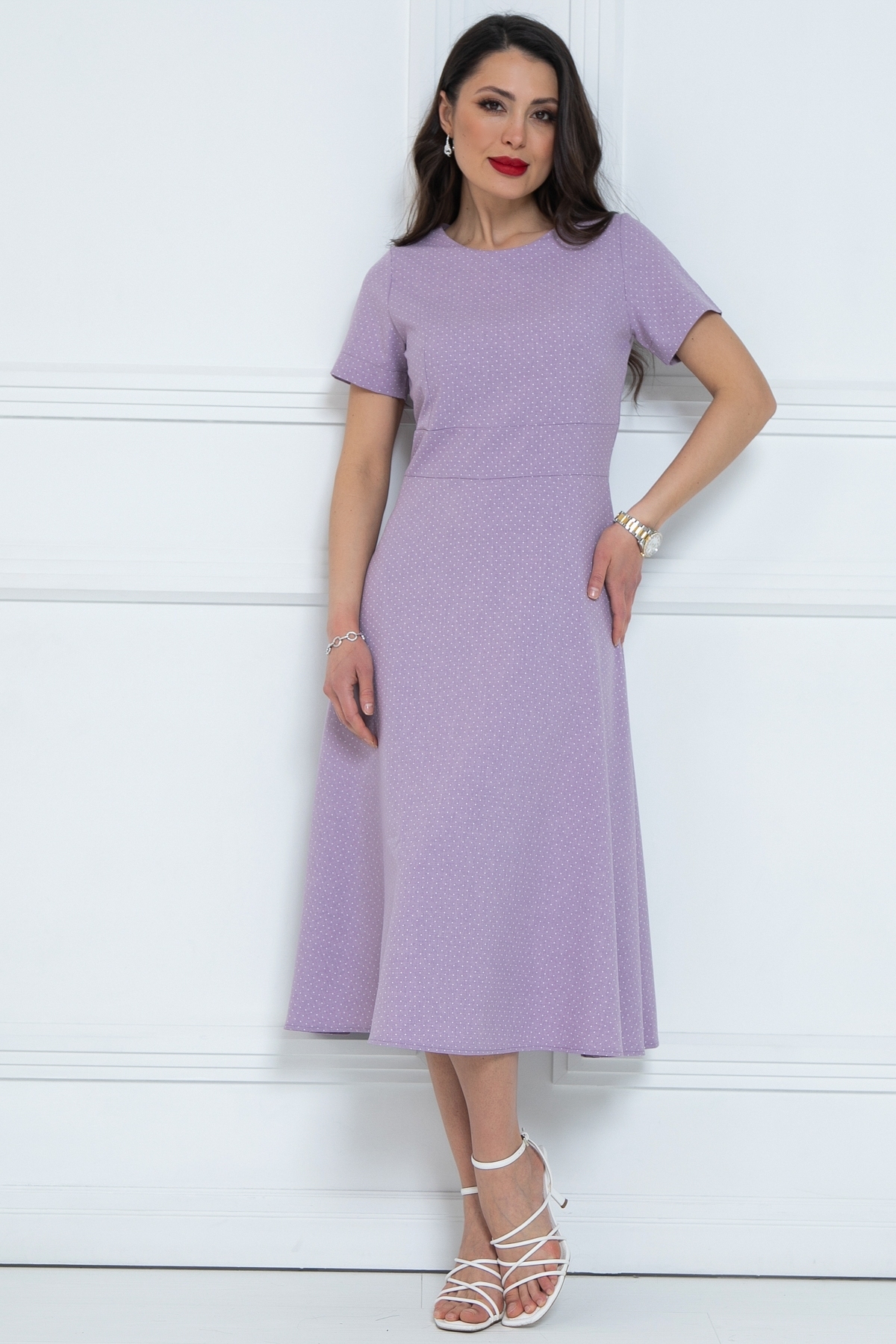 Платье лавандового цвета в мелкий горошек Diolche(фото2)