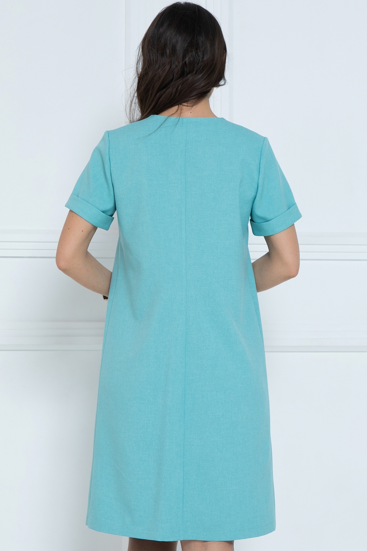 Платье бирюзовое с разрезом Diolche(фото7)