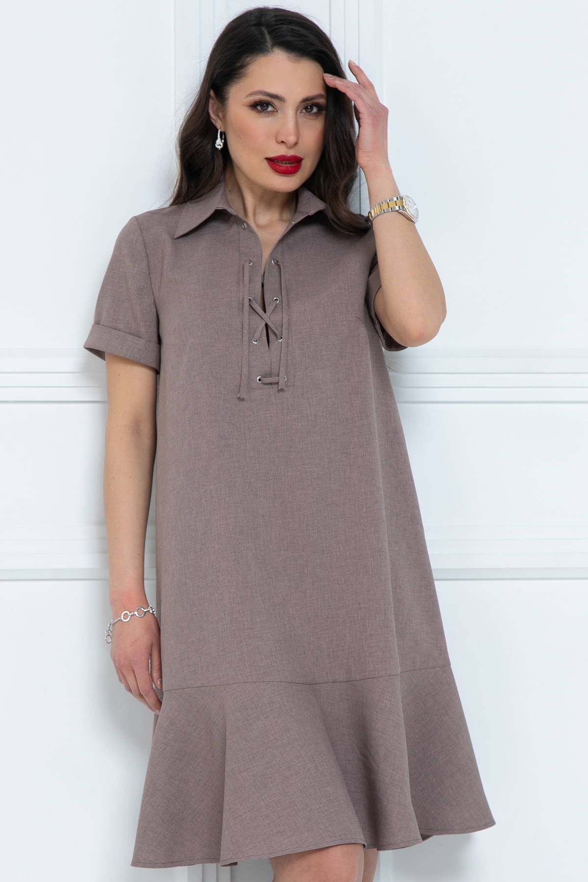 Платье-трапеция с поясом Diolche(фото5)