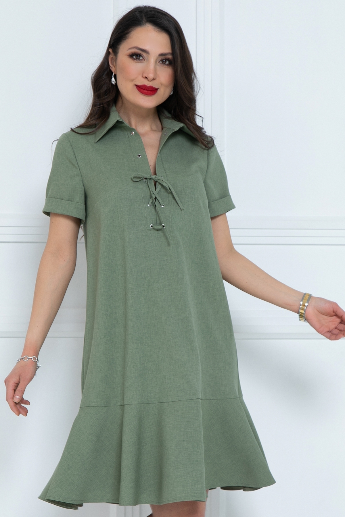 Платье-трапеция с поясом Diolche(фото5)