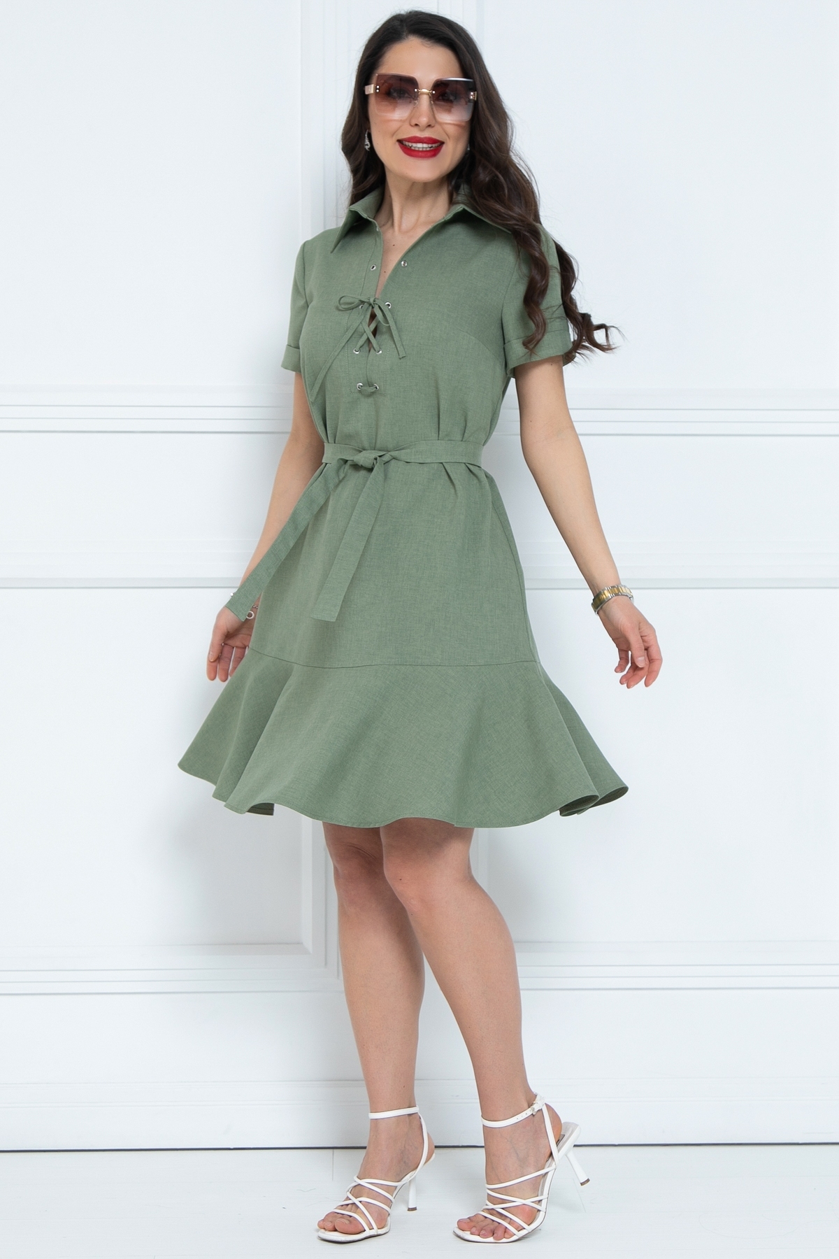 Платье-трапеция с поясом Diolche(фото2)