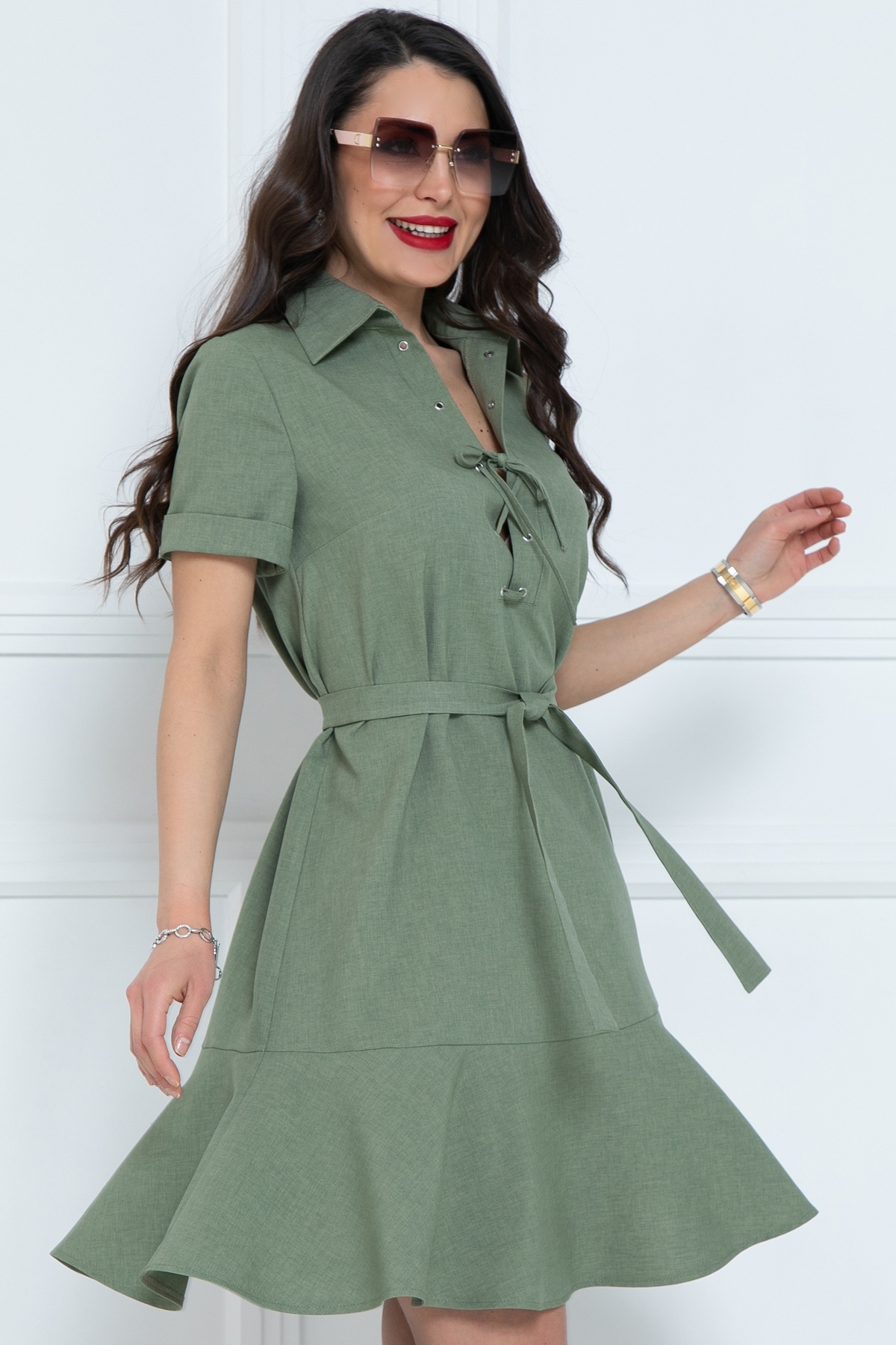 Платье-трапеция с поясом Diolche(фото8)