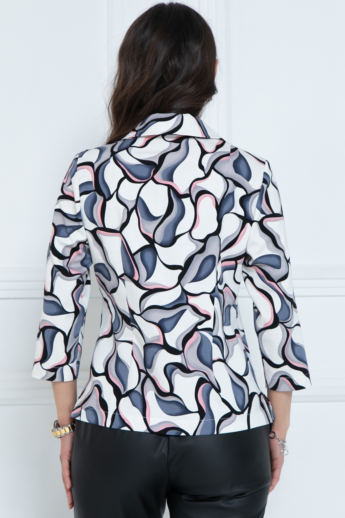 Блузка женская кофейного цвета с короткими рукавами Diolche(фото6)