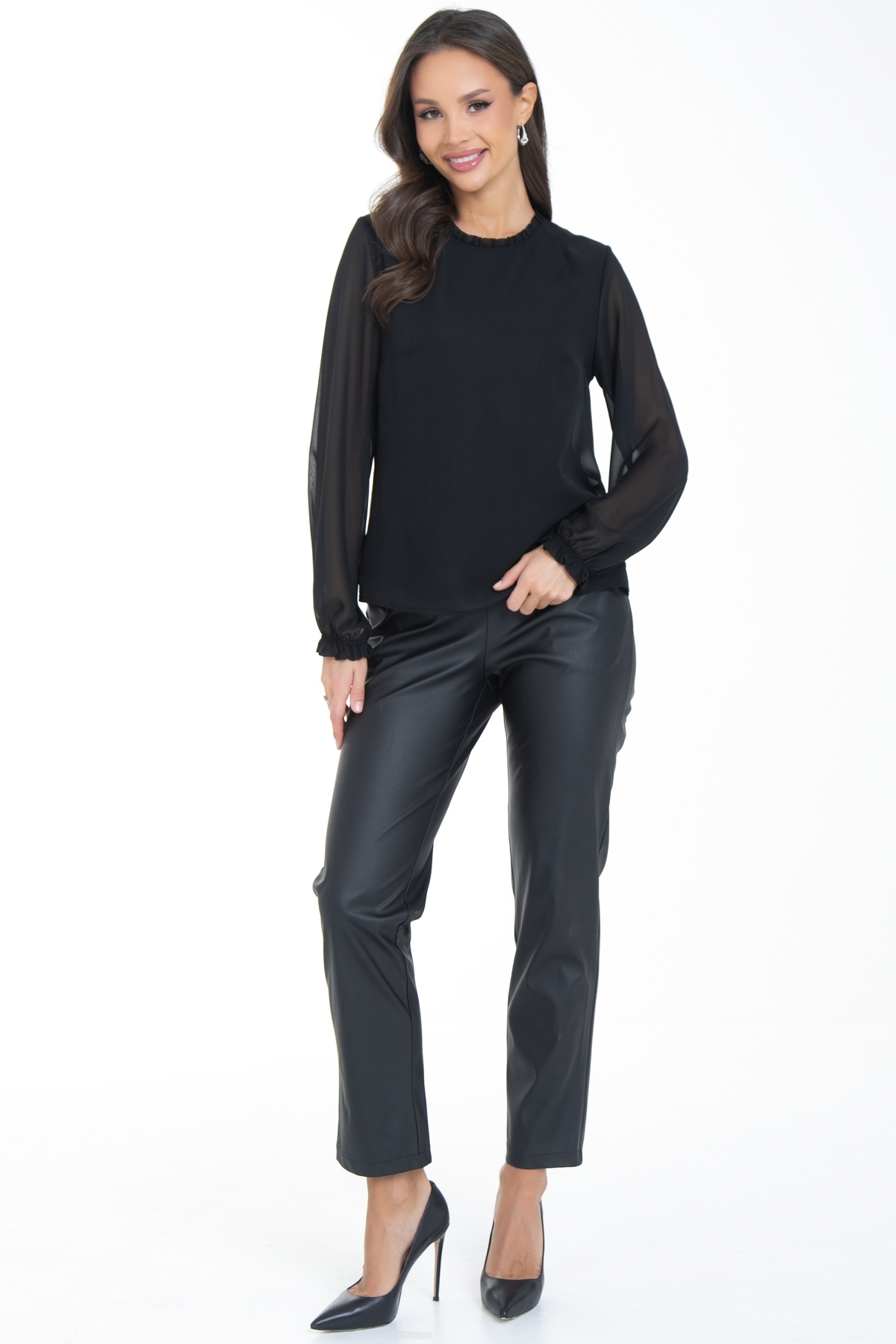 Блузка шифоновая чёрного цвета Diolche(фото2)