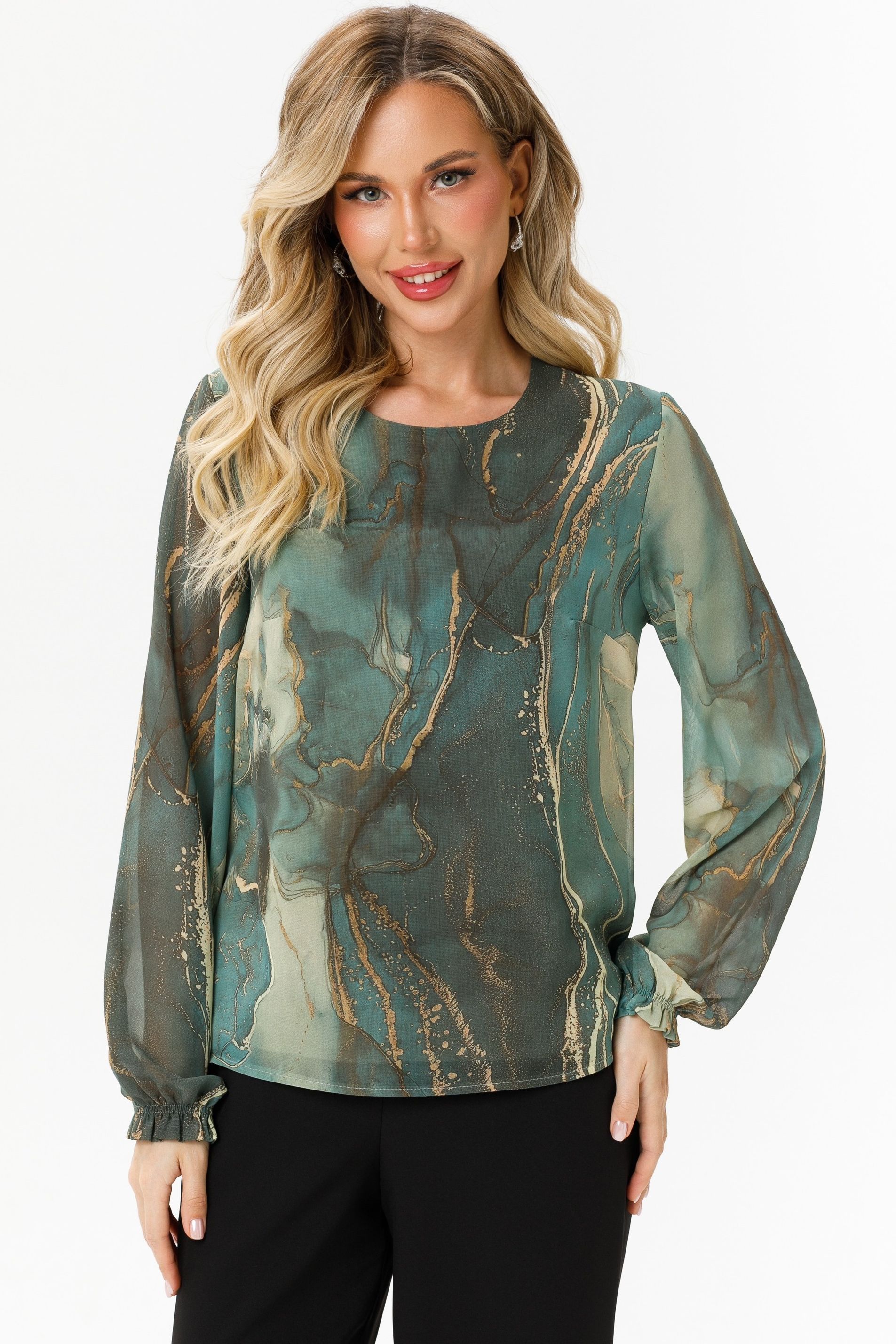 Блузка шифоновая с принтом Diolche