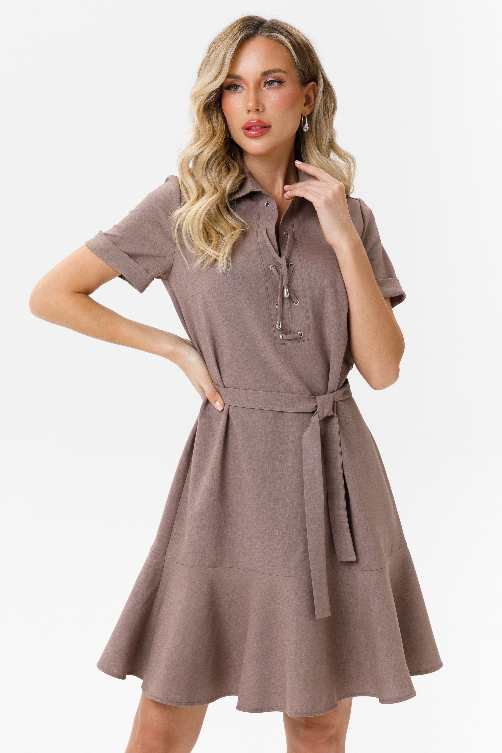 Платье-трапеция с поясом Diolche