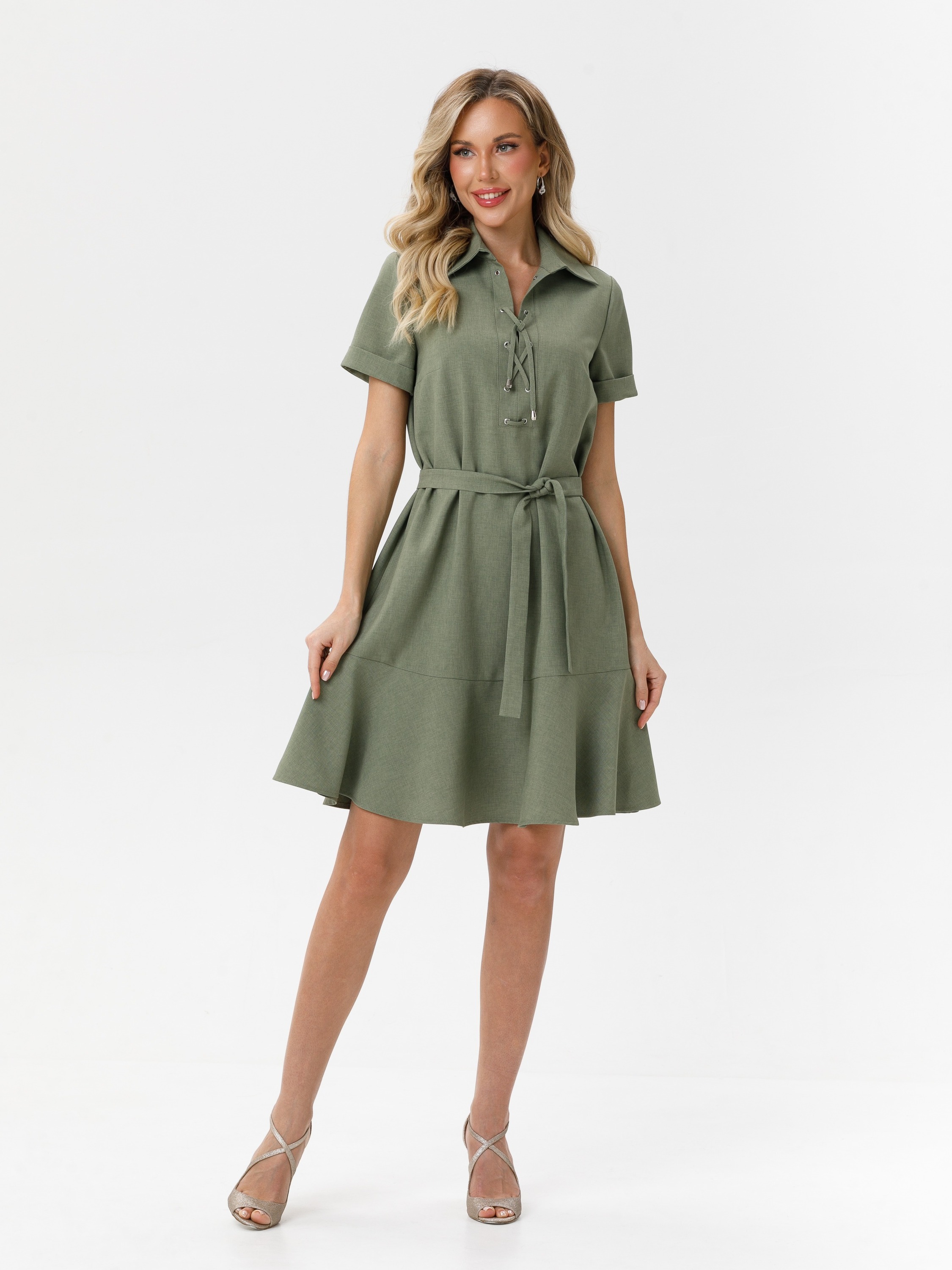 Платье-трапеция с поясом Diolche(фото2)