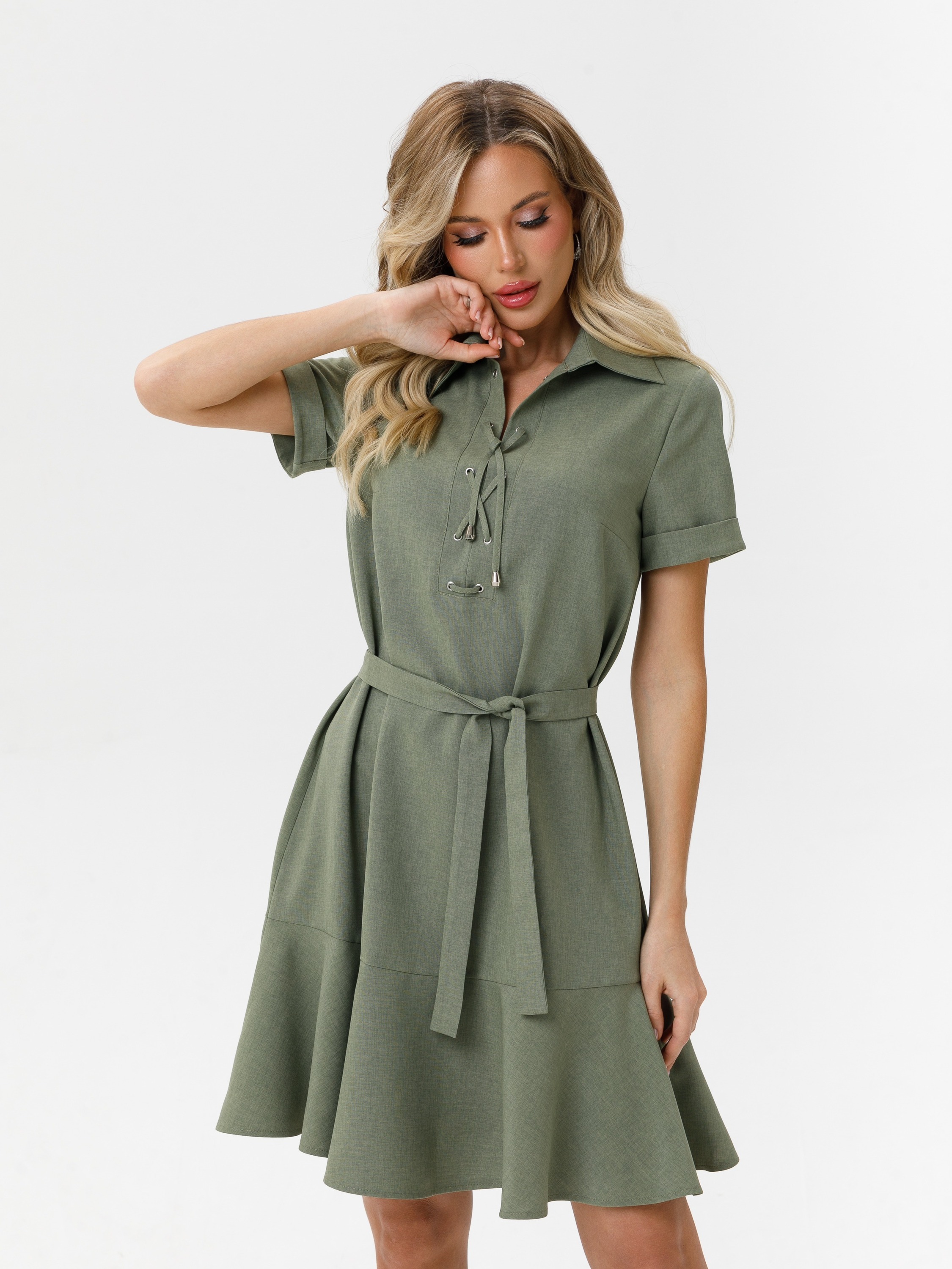 Платье-трапеция с поясом Diolche(фото5)